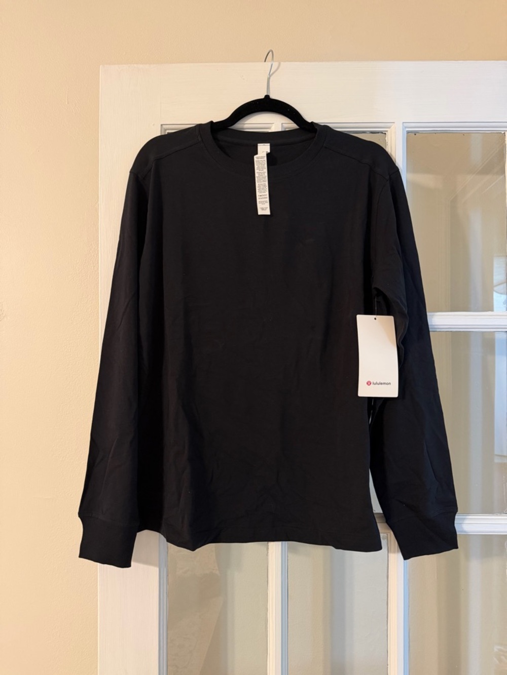 NWT lululemon All Yours Organic Cotton Black Long-Sleeve Crew Shirt